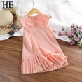 thumbnail image 1 of New Summer Girls Dress 4-7 Years Pink Color Comfortable And Cool, 1 of 6
