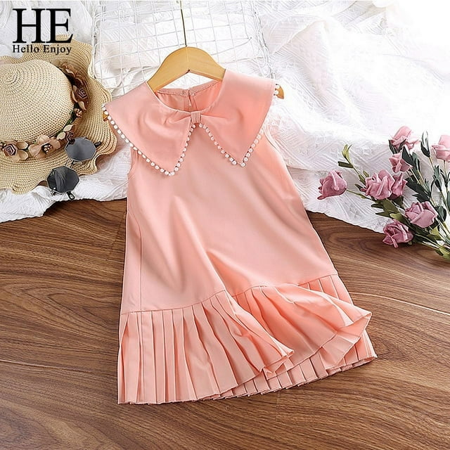 New Summer Girls Dress 4-7 Years Pink Color Comfortable And Cool