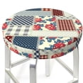 thumbnail image 3 of Kll Patchwork In Country Style Round Bar Chair Cushion Cover 14 Inch,Bar Stool Protector With Elastic, Soft Washable, 3 of 7