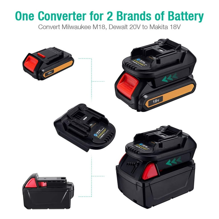  Replacement for Makita 18V Lithium Battery Adapter for Makita  18V LXT Cordless Tool, Convert for Black+Decker/ Stanley/ Porter-Cable 20V  Lithium Battery to Makita 18V Lithium-Ion Battery Converter : Tools & Home