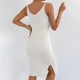 thumbnail image 4 of ZZwxWA Bodycon Tank Mini Dress for Women Club Party Spaghetti Straps Dress Tight Basic Backless Belly Control Dresses Knitted Striped, 4 of 6