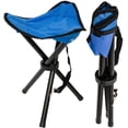 thumbnail image 1 of Tabouret Pliant pour Camping Pêche Randonnée Pique-Nique Siège Trépied Facile à Transporter Bleu, 1 of 5
