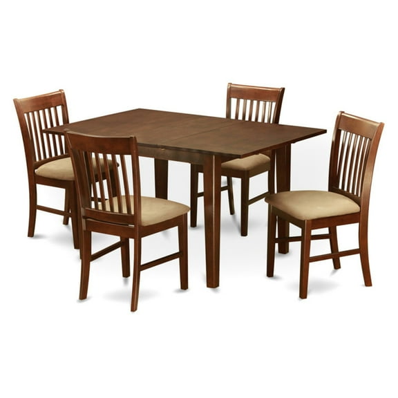 East West Furniture Milan 5 Piece Rectangular Dining Table Set with Norfolk Chairs