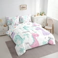thumbnail image 3 of Manfei Colorful Dinosaur 7-Piece Twin Bedding Sets,Cartoon Animal Bedding Comforter Set,Princess Dino Sheet Sets For Girl Boys,Ultra Soft Home Decor Reversible, 3 of 8