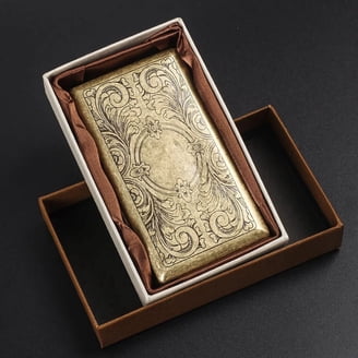 luxury cigarette holder Fashionable and Exquisite Swarovski Cross Metal Vintage Cigarette Case for  Men and Women - Holds 20pcs 100's Cigarettes - RFID Credit Card Holder  (Silver)
