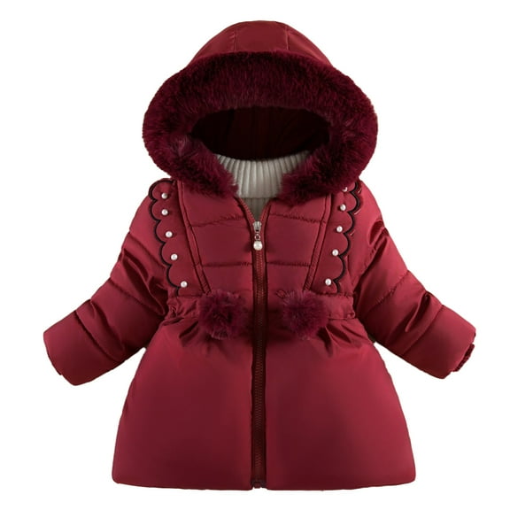 XBASW Baby Toddler Fleece Jackets Winter Hooded Coat for Girls Thick Outerwear 1-5Y