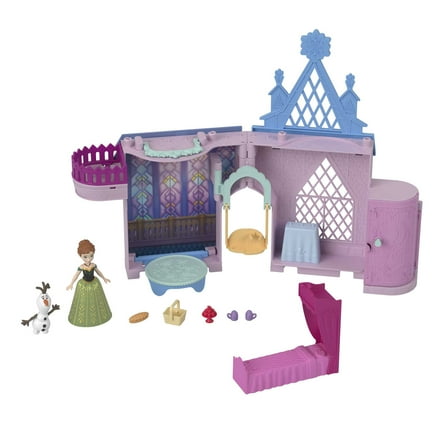 Disney Frozen Storytime Stackers Playset, Anna’s Arendelle Castle Dollhouse with Small Doll