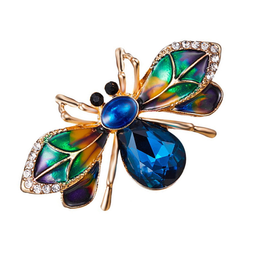 Elegant Rhinestone Bee Insect Metal Brooch Lapel Collar Pin Fashion Jewelry Gift 