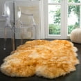 thumbnail image 2 of SAFAVIEH Sheep Skin Tiana Sheep Skin Rug, Champagne/Copper Brown, 3'7" x 5'11" Specialty, 2 of 5