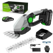 GPED Cordless Hedge Trimmer, 2-in-1 Grass Shears Handheld with 2 Pack Rechargeable Battery, Lightweight Shrubbery Trimmers, Bush Trimmer for Gardens, Yards and lawns, Gray