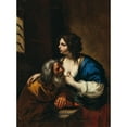 thumbnail image 3 of Guercino 14x18 Black Modern Framed Museum Art Print Titled - Charity Roman, 3 of 5