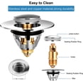 thumbnail image 3 of Tapón de lavabo universal Tapón de lavabo de acero inoxidable Popup con JAMW Sencillez, 3 of 5