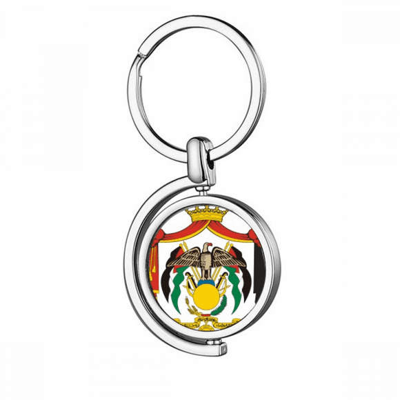 Jordan National Emblem Country Rotating Keychain Metal Keyring Holder