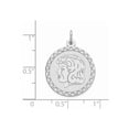 thumbnail image 2 of FB Jewels Sterling Silver Rhodium-plated Engraveable Girl Disc Charm, 2 of 3
