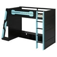 thumbnail image 5 of Youmumeub Twin Gaming Loft Bed with Desk & RGB Lights, Cloud Blue Wood High Sleeper with TV Stand & Storage Shelves, Sturdy Esports Workstation Frame, 5 of 25