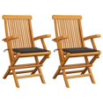 thumbnail image 1 of vidaXL Garden Chairs with Taupe Cushions 2 pcs Solid Teak Wood, 1 of 5