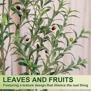 Romswi 6FT Artificial Olive Tree Tall Fake Potted Olive Tree with Lifelike Fruits Faux Olive Tree For Home House Office Decor Indoor