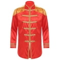 thumbnail image 3 of Eandarui Men's Halloween SGT Sergeant Pepper Costume Jacket Fancy Dress Hippie Music Star 1960s Shirt Red L, 3 of 7