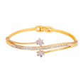 thumbnail image 1 of Estele Jewellery Pulsera Para Mujer Chapada En Oro Y Rodio Pulsera Doble Clásica Con Cristales Blancos Para Niñas Y Mujeres-101733 Br, 1 of 5