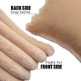 thumbnail image 2 of Juego de 2 fundas de almohada decorativas a rayas suaves y acogedoras de piel sintética de color camel, 18.0 x 18.0 in, juego de 2, funda de almohada de terciopelo para sofá, 2 of 5