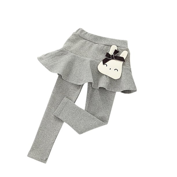 Odeerbi 2-7 Años Niñas Leggings Con Falda Tutu Pantalones Conejo Impreso Casual Color Sólido Faldas Pantalones