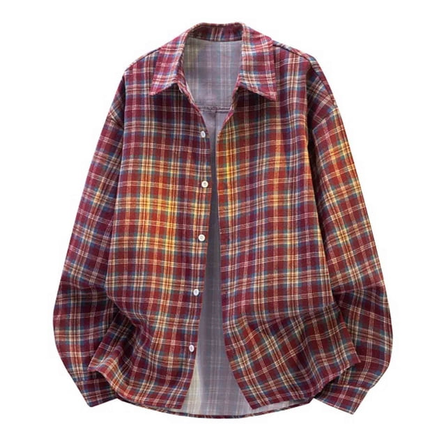 Seeotter Flannel Shirt for Men Cotton Mens Flannel Shirts Long Sleeve Plaid Soft Casual Button Down Shirt Men