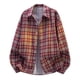 thumbnail image 1 of Blusa y camisa de manga larga con cuello vuelto para hombre, blusa informal a cuadros a la moda con botones y cuello vuelto, blusa de poliéster para hombre, 1 of 8