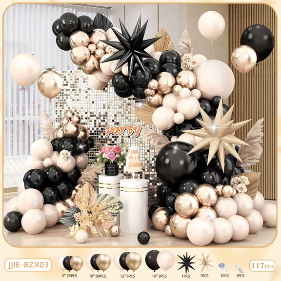 Black Blue Orange Balloon Arch Kit with Star Foil Balloons, Royal Blue Black Balloon Garland for Birthday Party, Graduation Decorations, Basketball Theme Party Supplies