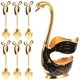 thumbnail image 3 of juego de cucharas de café de metal con forma de cisne, soporte para cucharas de postre, estante de almacenamiento para cucharas de cisne, 3 of 6