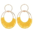 thumbnail image 5 of ETHZZLE 1 Pair Funky Earrings for Women Bohemian Style Yellow Metal Fashion Accessory, 5 of 7