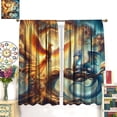 thumbnail image 3 of Dragon Phoenix Blackout Curtains Red Blue Sun Moon Thick Clouds Mythical Animal Fighting Window Treatments for Boys Kids Bedroom Living Room Kitchen 84" W X 84" L, 3 of 7