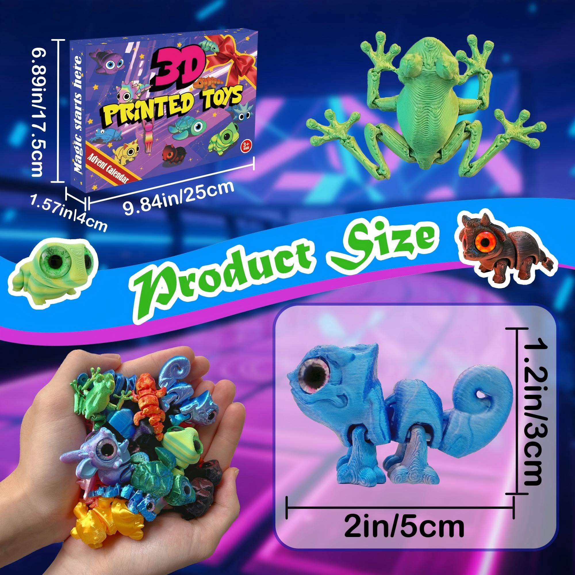 Calendrier de l'Avent Animaux 3D 2025 - 24 figurines articulées