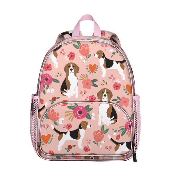 Sac à Dos Étudiant à Thème Chien – Motif Patte de Chiot Ludique avec Design Dessin Animé Os et Queue, Style Aquarelle Artistique pour l'École