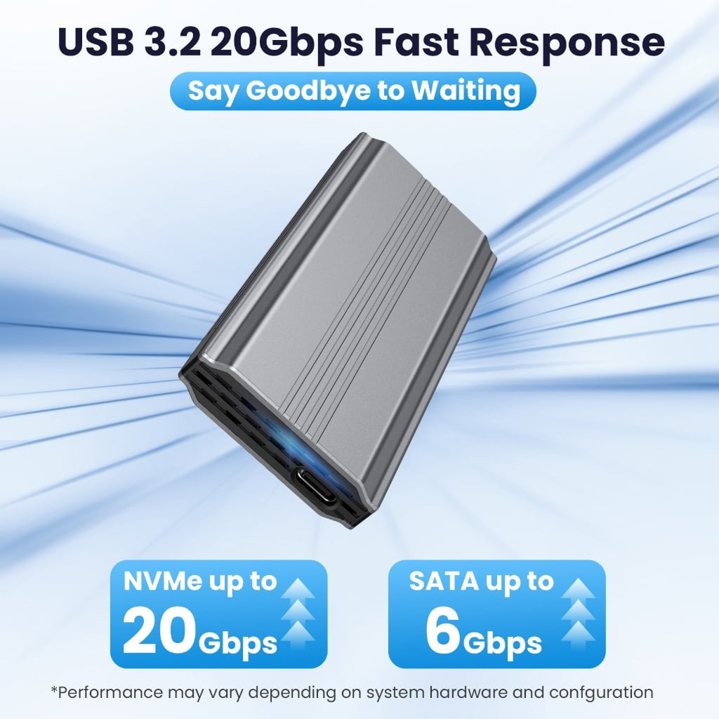 Milue External M.2 NVMe SSD Shell USB 3.1 Type C 20Gbps Large 8TB Storage