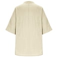 thumbnail image 5 of WERYOUNG Women's Casual Button Down T Shirt Short Sleeve Linen Tee Loose Fit Tunic T-Shirts Outdoor Activities Comfortable Tops L, 5 of 6