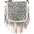 thumbnail image 3 of Western Genuine Leather Cowgirl Crossbody Messenger Fringe Laser Cut Purse Bag, 3 of 4
