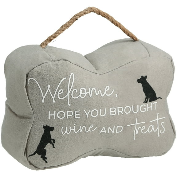 Welcome Hope You Brought Wine and Treats Door Stopper 9 x 6 Inch