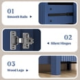 thumbnail image 3 of Aufeile Set of 3 Sideboard Buffet Cabinet with Storage, Modern Modular Fluted Accent Cabinet with 3 Drawers & Adjustable Shelves for Dining Room Living Room, Blue, 3 of 8