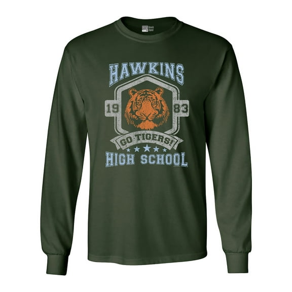 Long Sleeve Adult T-Shirt Hawkins Go Tigers High School 1983 AV Club Parody Funny DT