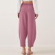 thumbnail image 5 of Pantalones harem casuales con cintura elástica y cordón para mujer - Poliéster, tallas grandes, 5 of 6
