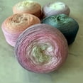 thumbnail image 2 of 300g Gradient Color Rainbow Cake Yarn Mercerized Cotton Yarn Thread Crochet Shawl Blanket DIY Hand-Woven Yarn for Knitting, 2 of 7