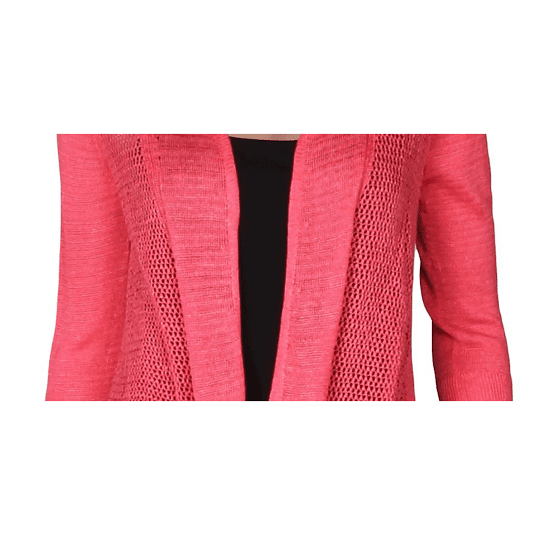 Alfani Women's Linen Blend Open Front Cardigan Sweater Pink