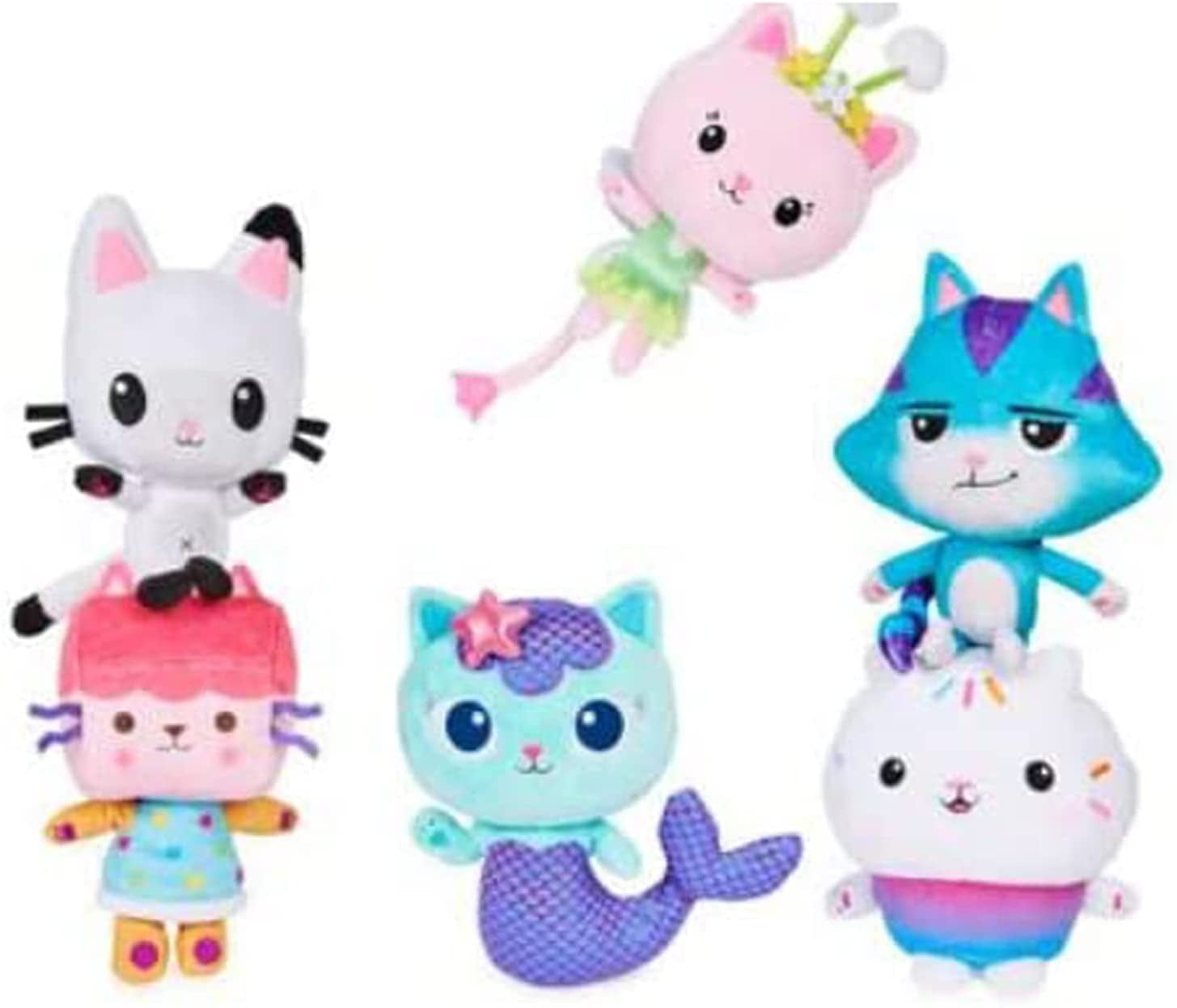 Gabbys Dollhouse Gabby, Pandy Paws, Baby Box Cat, MerCat, Kitty Fairy,  Cakey Cat CatRat 7-Piece Deluxe Figure Set Spin Master - ToyWiz