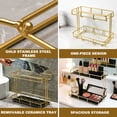 thumbnail image 4 of NUBILY 2-Tier Gold Bathroom Countertop Organizer,Black Marble Ceramic Makeup & Perfume Storage Tray,Vanity Skincare Holder with Stainless Steel Frame, 4 of 10