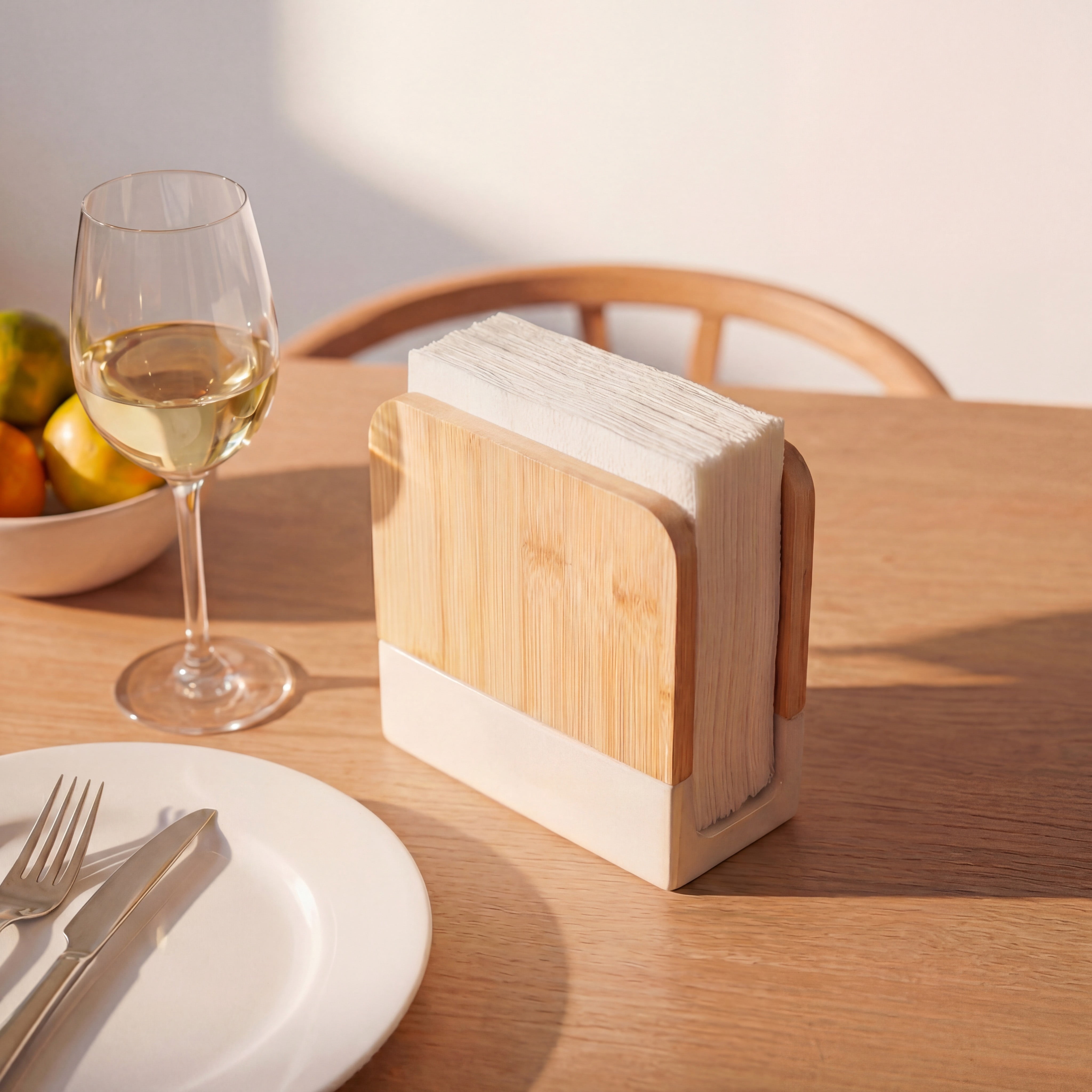 Thyme & Table Ceramic Bamboo Napkin Holder