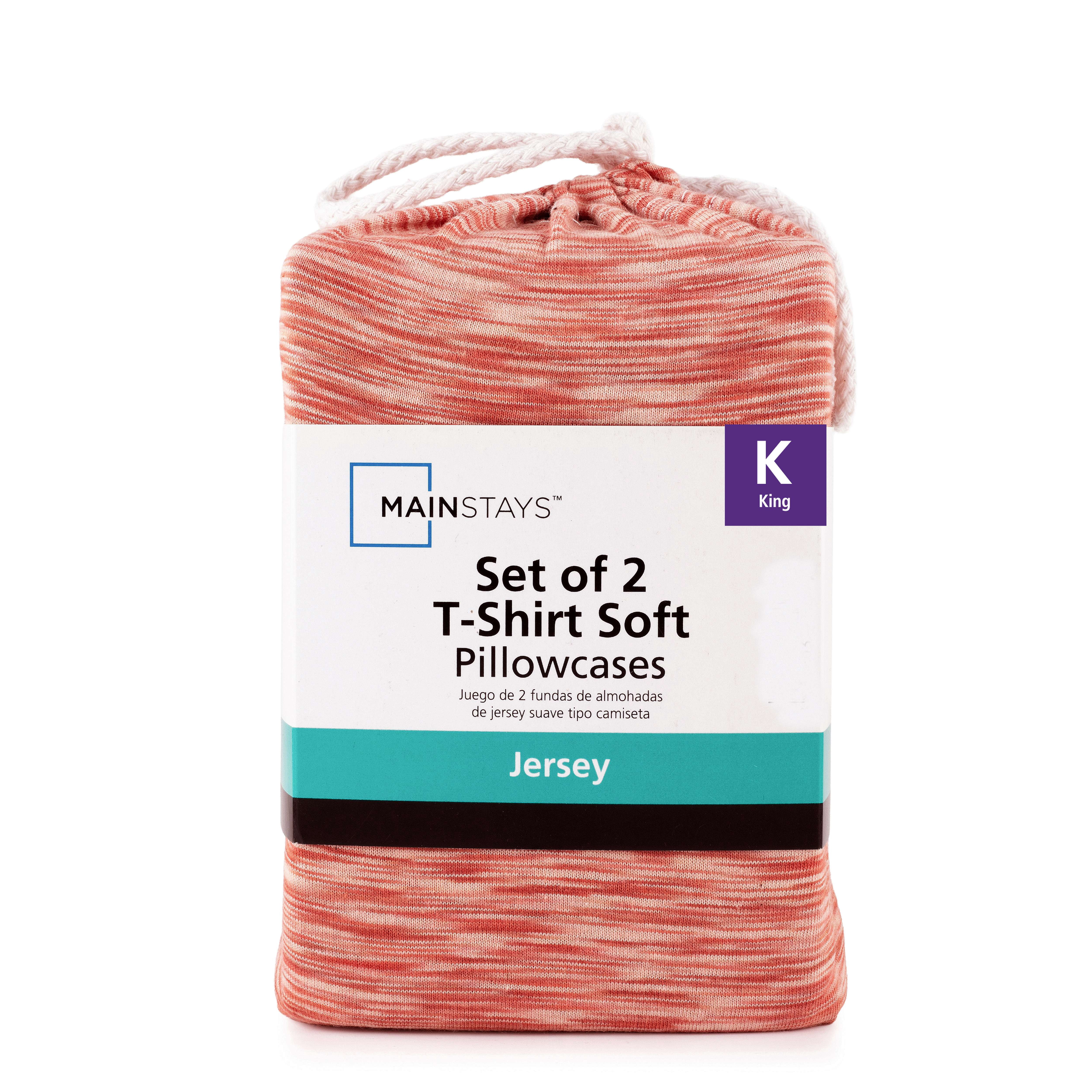 Mainstays 100% Cotton Extra Soft Jersey Pillowcase Set, King, Red Canyon Crackle, 2 Pieces