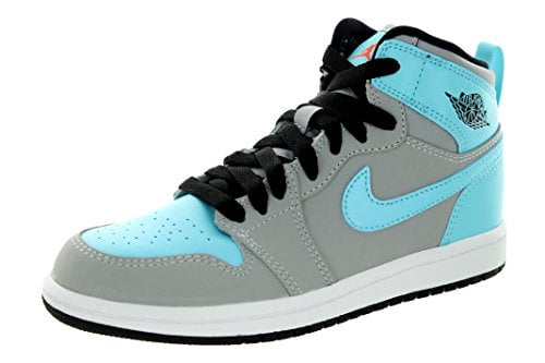Jordan 705321-027: Air Jordan 1 Retro High Little Kids' Sneakers  Grey/Blue/Black (12 M US Little Kid, Wolf Grey/Tide Pool Blue/Hot Lava/Black)  - Walmart.com