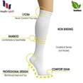 thumbnail image 4 of HUGH UGOLI Women's Bamboo Knee High Socks | Comfort Seam Long Dress Socks, Soft & Lightweight | 8 Pairs, Black, Shoe Size: 8-11, 4 of 6