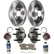 Detroit Axle - Rear Wheel Hub Bearing Assembly, Brake Rotors Ceramic Pads w/Hardware & Brake Kit Cleaner for 2006 2007 2008 2009 2010 Ford Explorer/Mercury Mountaineer