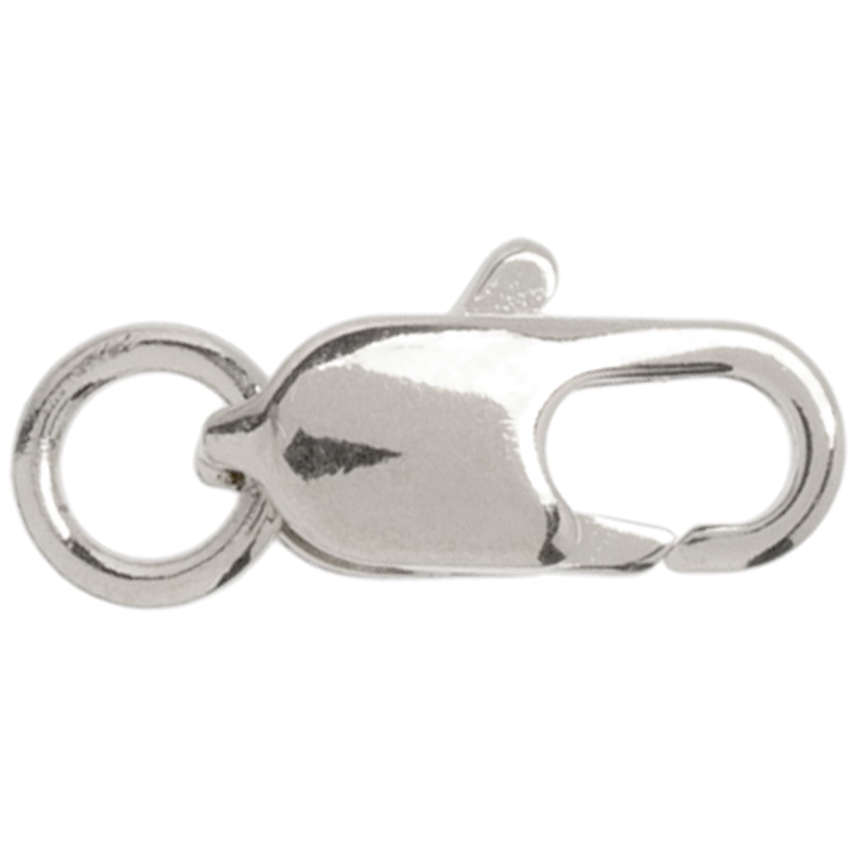 Plated Silver Metal Findings Lobster Claw, 3mm x 8mm, 4-Pack